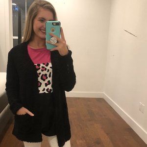 Black Popcorn Cardigan